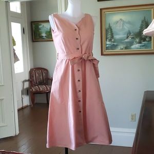 VINTAGE! Cotton Sleeveless Belted Midi Dress by Sui Sui Size M